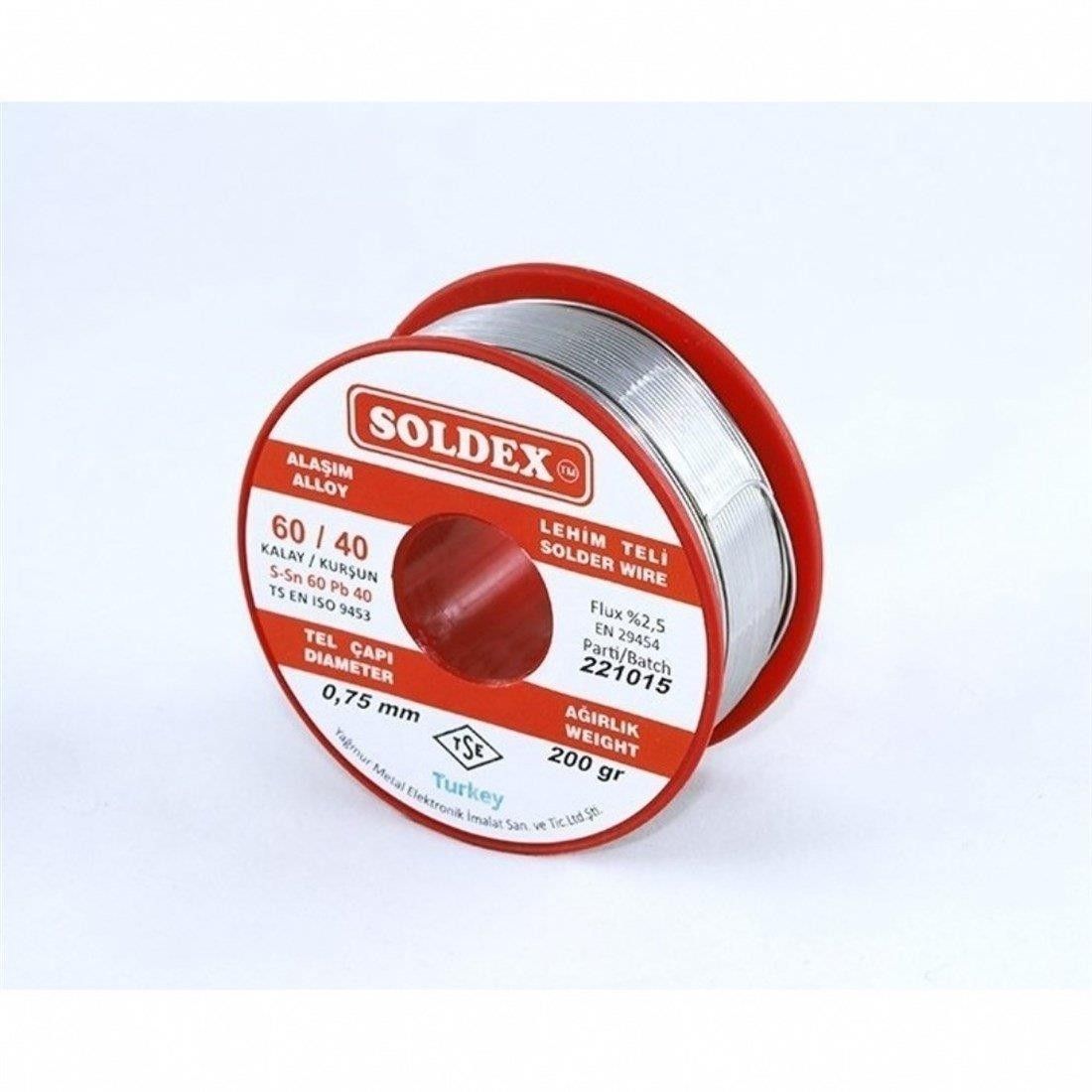 Soldex 60/40 0.75mm 100g Lehim Teli