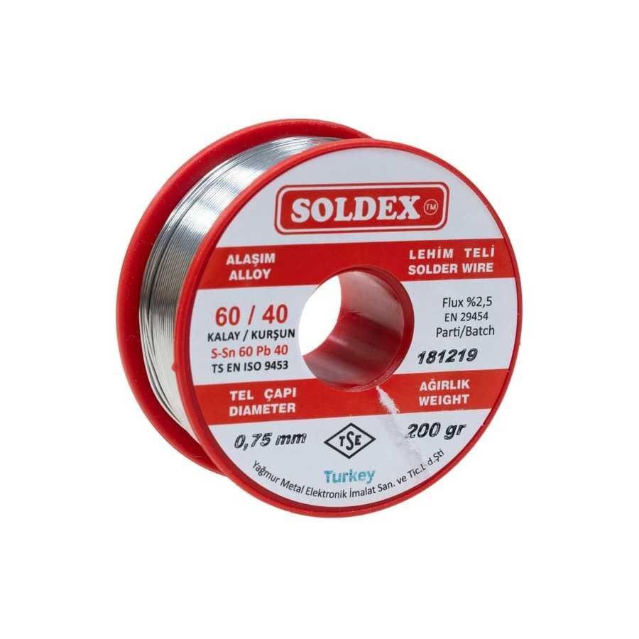 Soldex 60/40 0.75mm 200g Lehim Teli