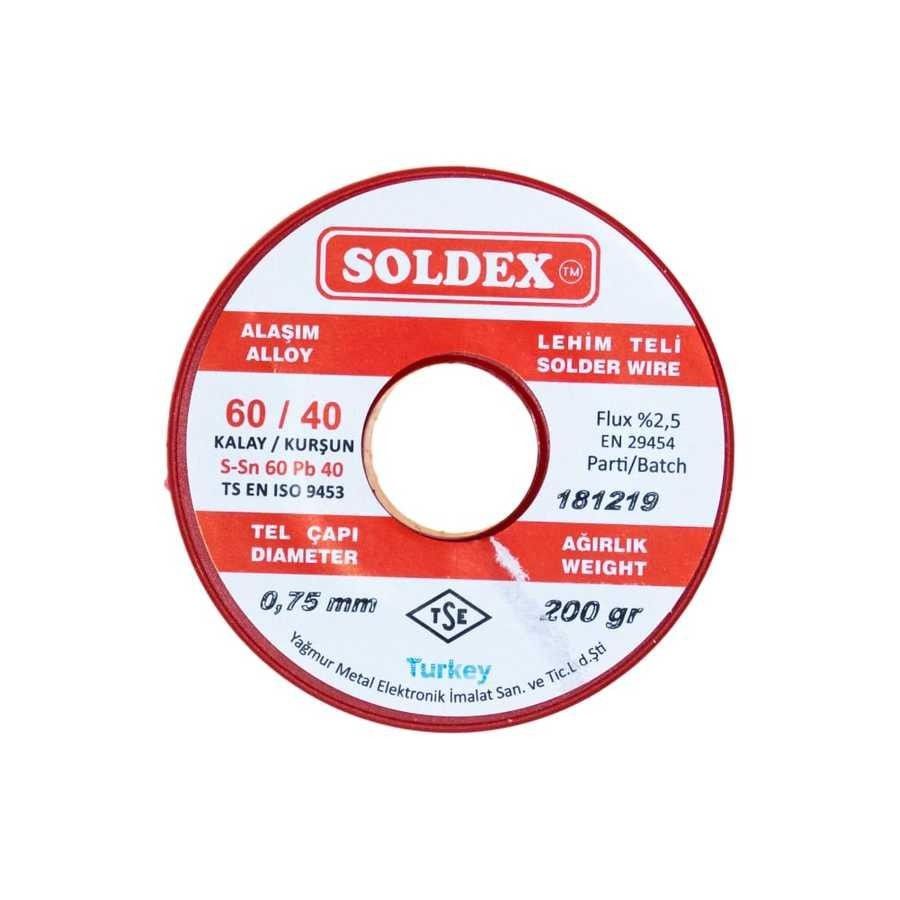 Soldex 60/40 0.75mm 200g Lehim Teli