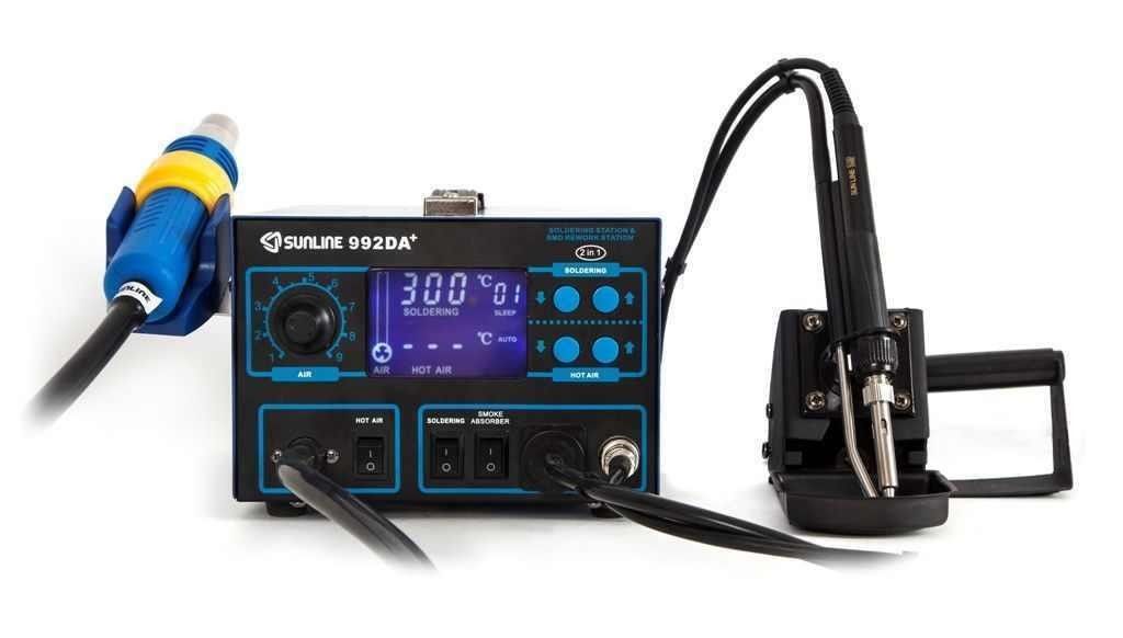 Sunline 992DA+ Isı Ayarlı Havya+Üfleme+Geniş Ekran