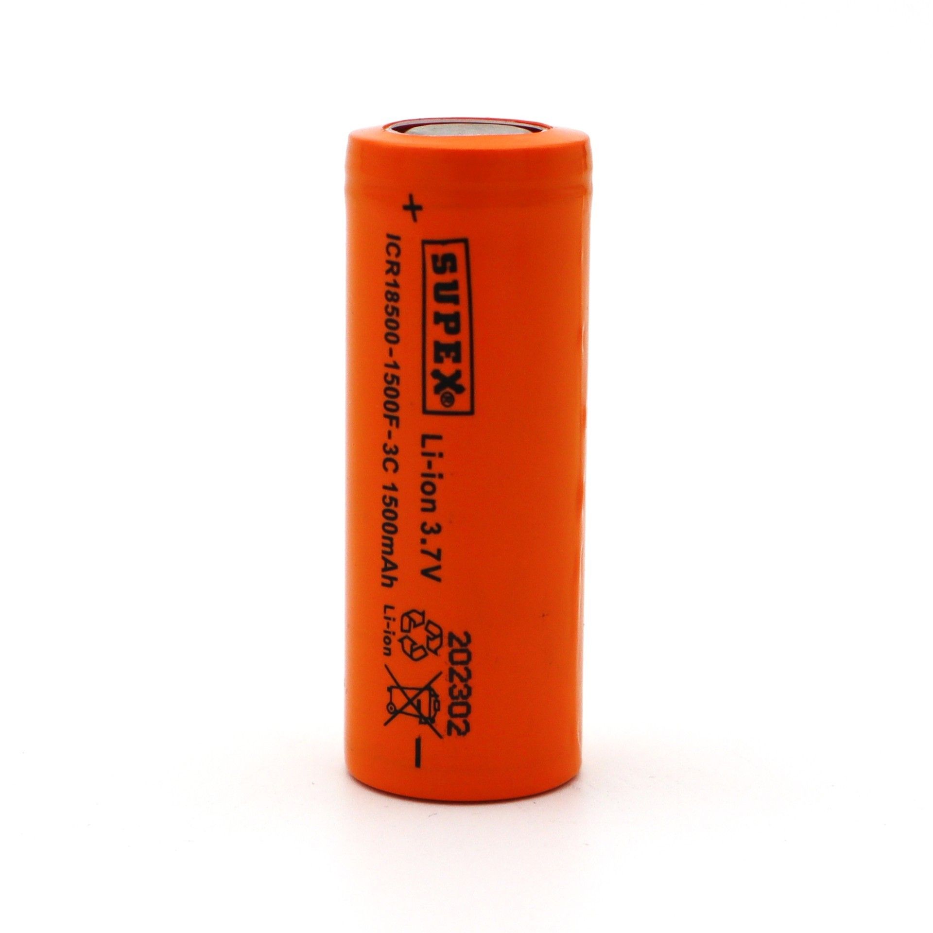 Supex 18500 3.7V 1500mAh 3C Başsız Lityum Pil