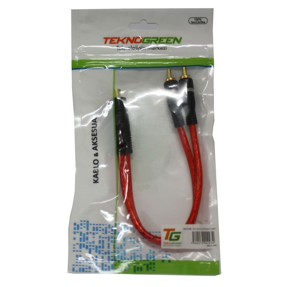 Teknogreen TG-C100 1x Rca Dişi 2x Rca Erkek Y Kabl