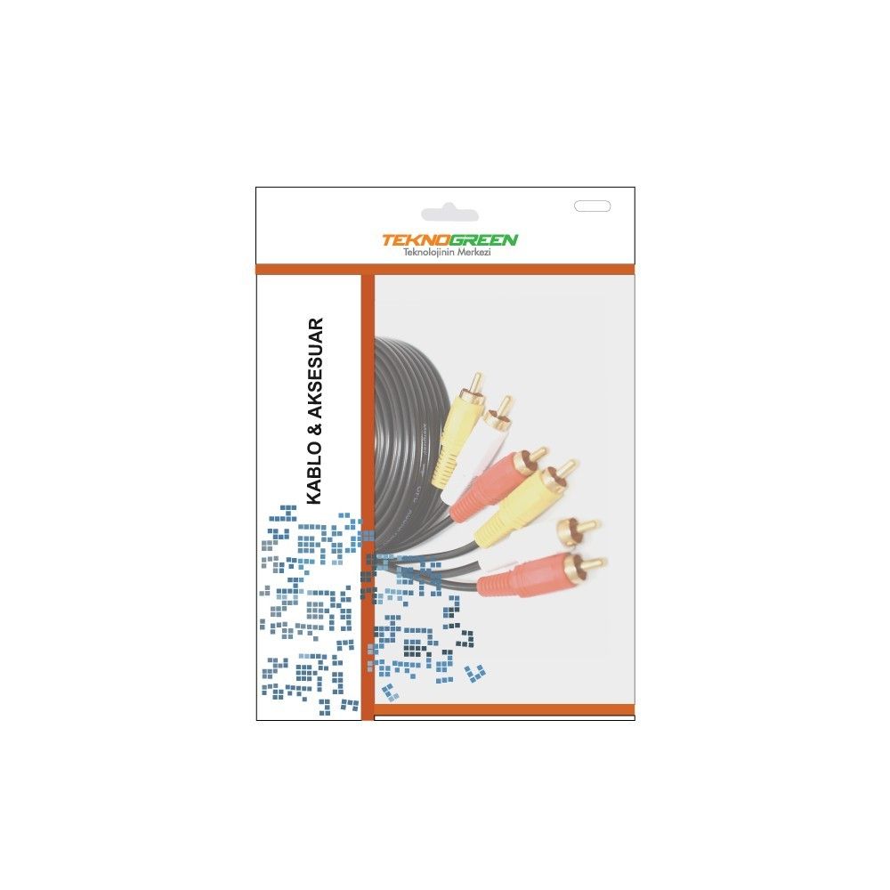 TeknoGreen TK3R-005 5mt 3 Rca 3 Rca Kablo