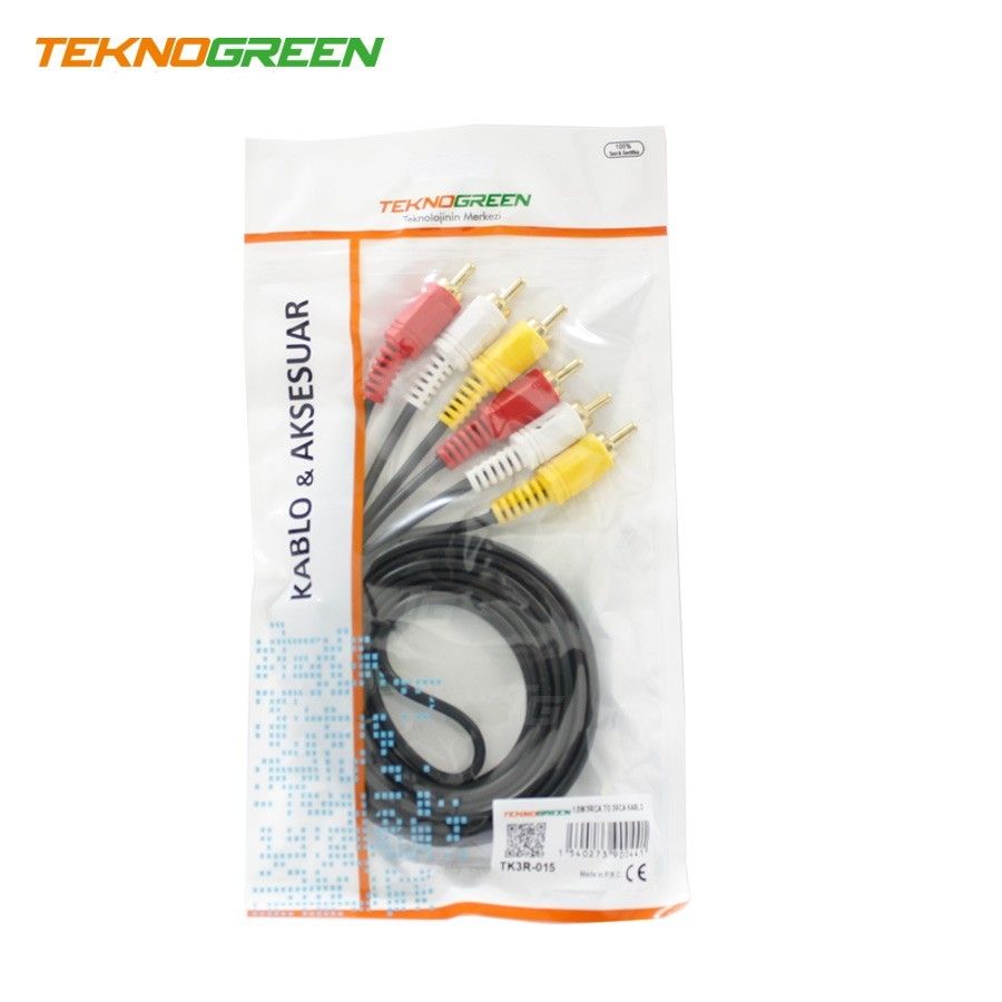 TeknoGreen TK3R-015 1.5mt 3 Rca 3 Rca Kablo