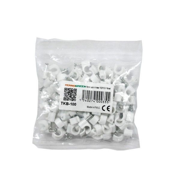 TeknoGreen TKB-100 6mm Kablo Kroşe (100Adet)