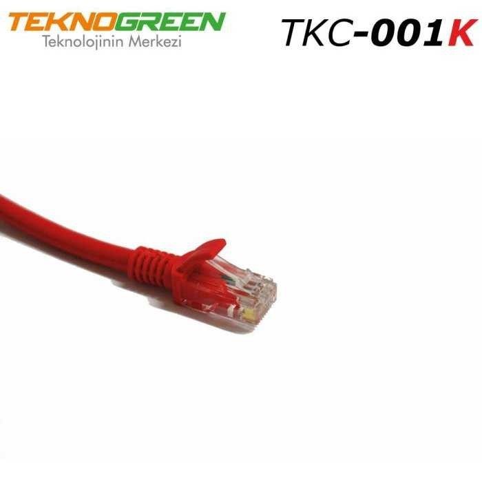 TeknoGreen TKC-001K 1m. Cat6 Kablo Kırmızı