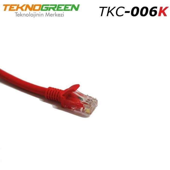 TeknoGreen TKC-006K 0.6m. Cat6 Kablo Kırmızı