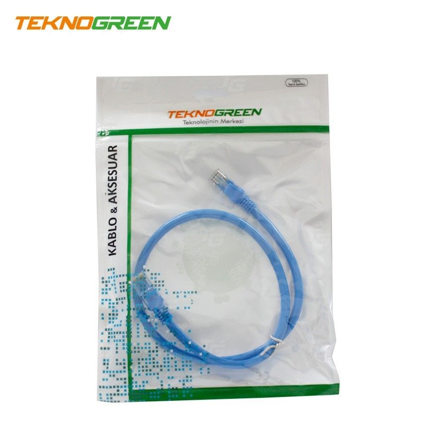 TeknoGreen TKC-006M 0.6m. Cat6 Kablo Mavi