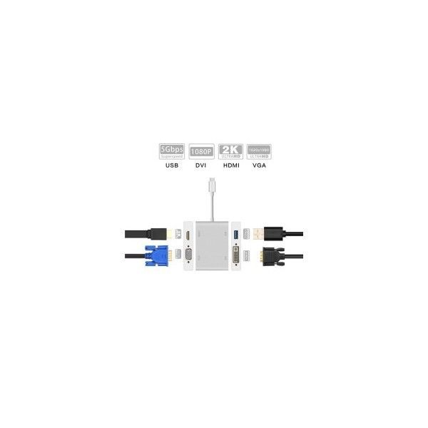 TeknoGreen TKD-866 Usb-Type C To Vga-Dvi-Hdmi-Usb
