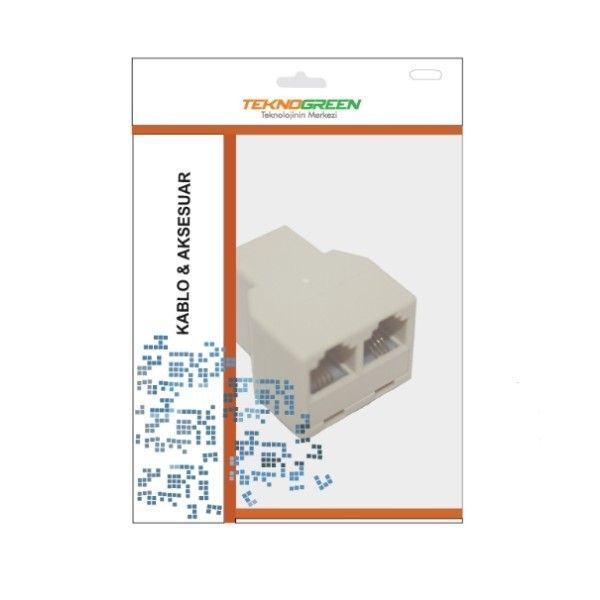 TeknoGreen TKJ-B11 RJ11 6P/4C 2 li Dişi Çoklayıcı