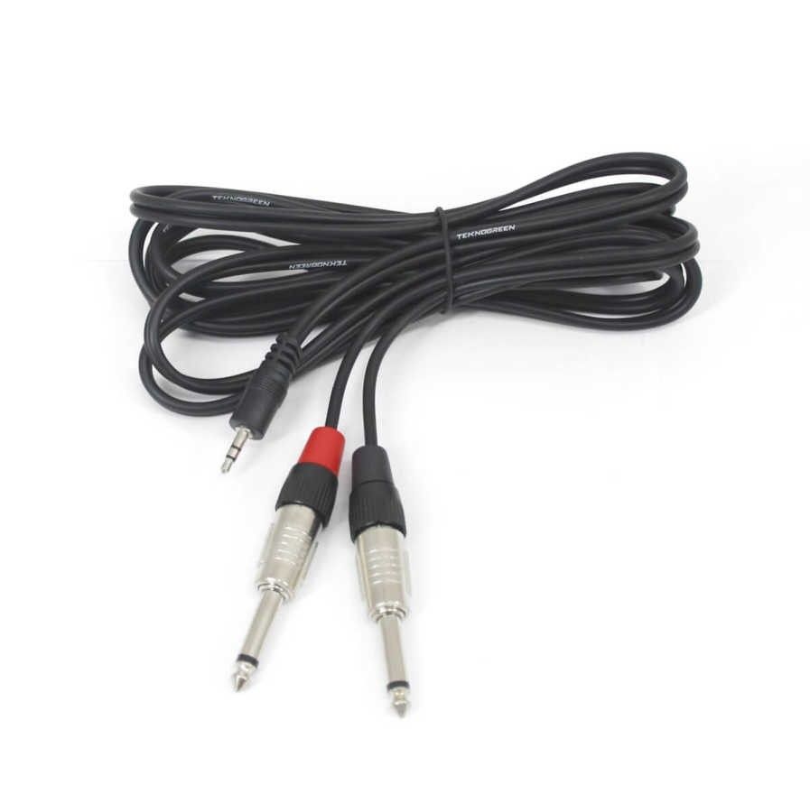 TeknoGreen TKS-205 2x6.3 Mono 3.5 Stereo Kablo 5m.