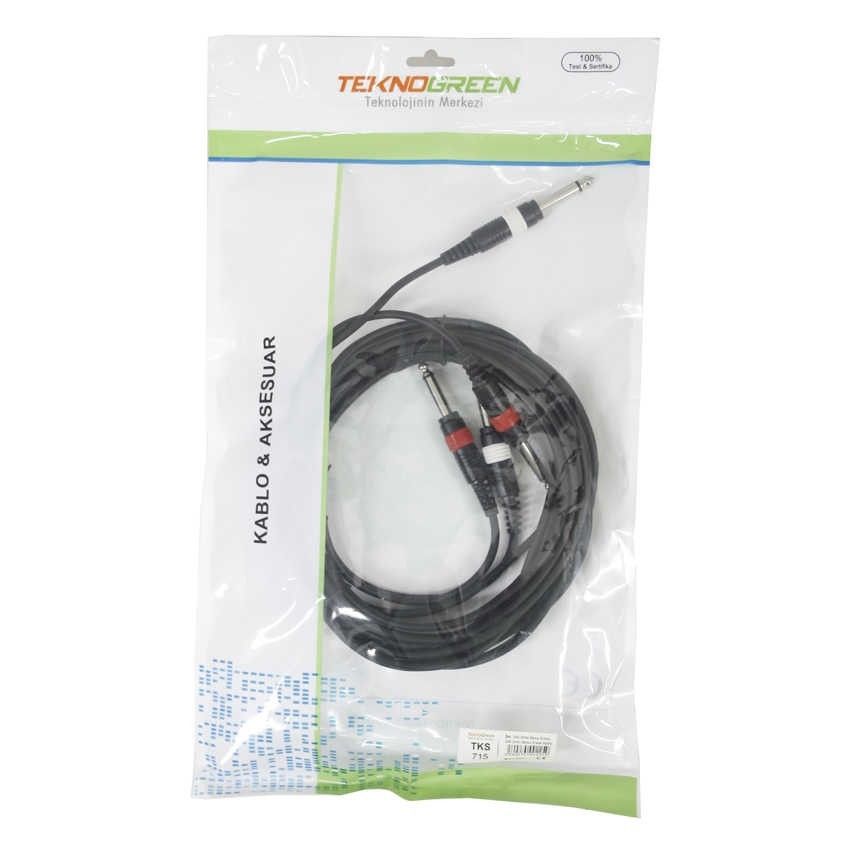 TeknoGreen TKS-713 2x6.3 Mono E-E Kablo 3m.