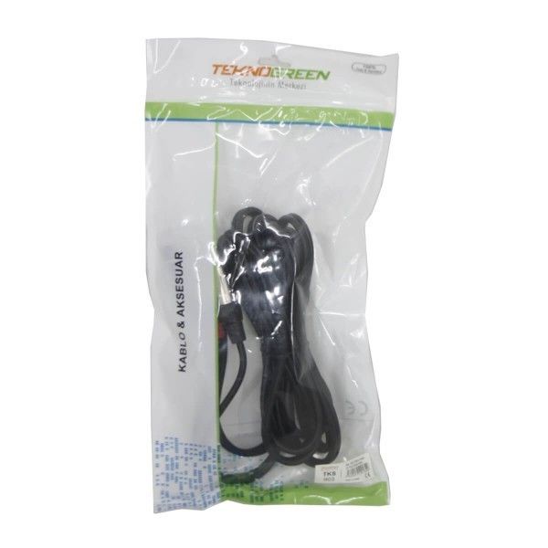 TeknoGreen TKS-903 2x6.3 Mono 2xRca E-E Kablo 3m.
