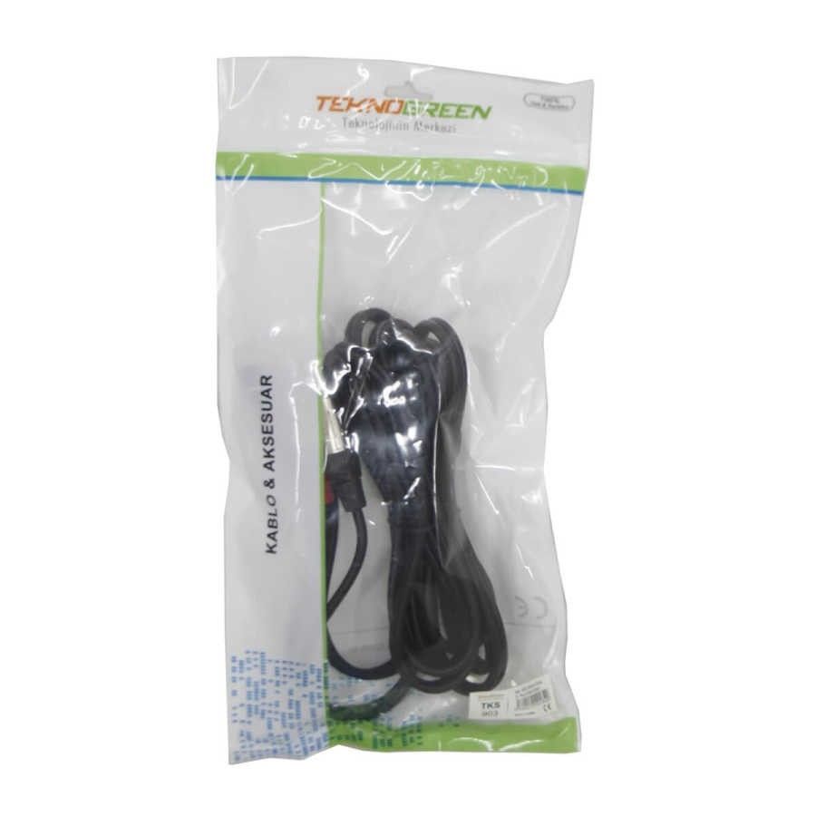 TeknoGreen TKS-905 2x6.3 Mono 2xRca E-E Kablo 5m.