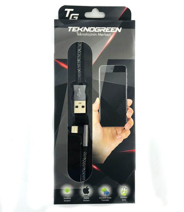 TeknoGreen TKU-C302 1m Usb to L iPhone5/6/7/8 Kabl