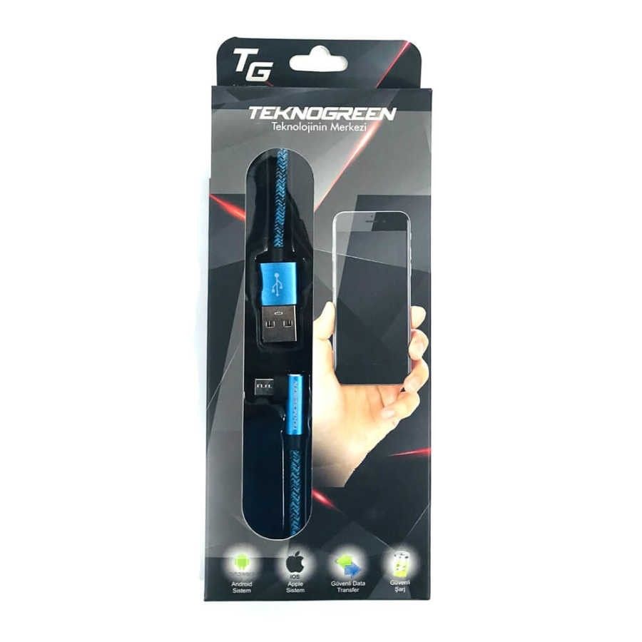 TeknoGreen TKU-C303 1m  Usb to L Micro Usb Kablo