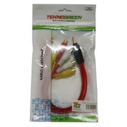 TeknoGreen TKY-108 3.5mm Stereo 6x Rca Dişi Kablo