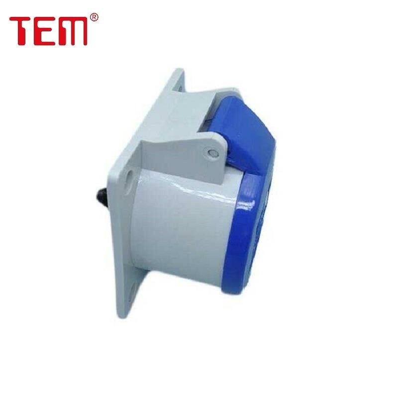 Tem Monofaze 16A Eğik Pano Prizi Kapaklı