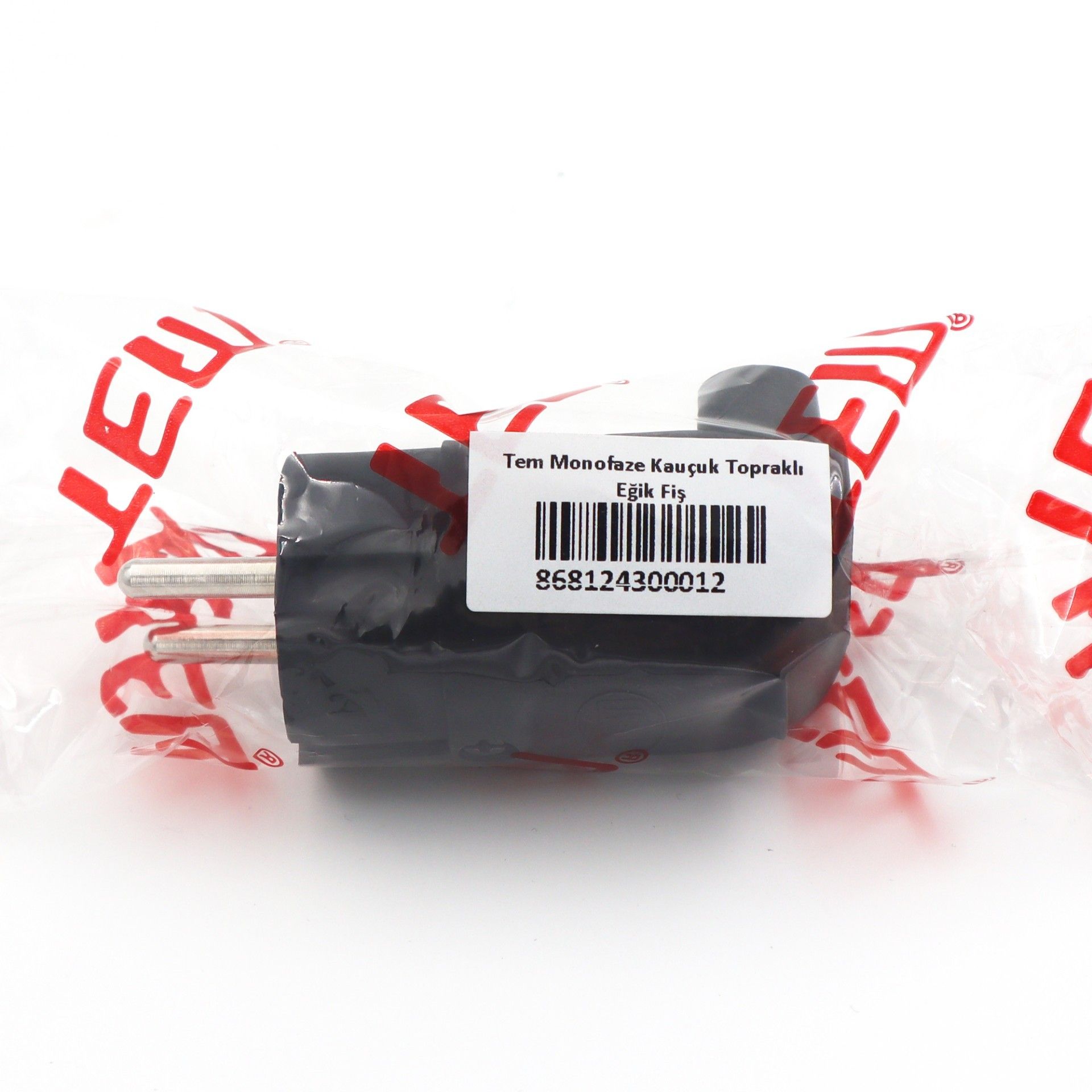 Tem Monofaze Kauçuk Topraklı Eğik Fiş