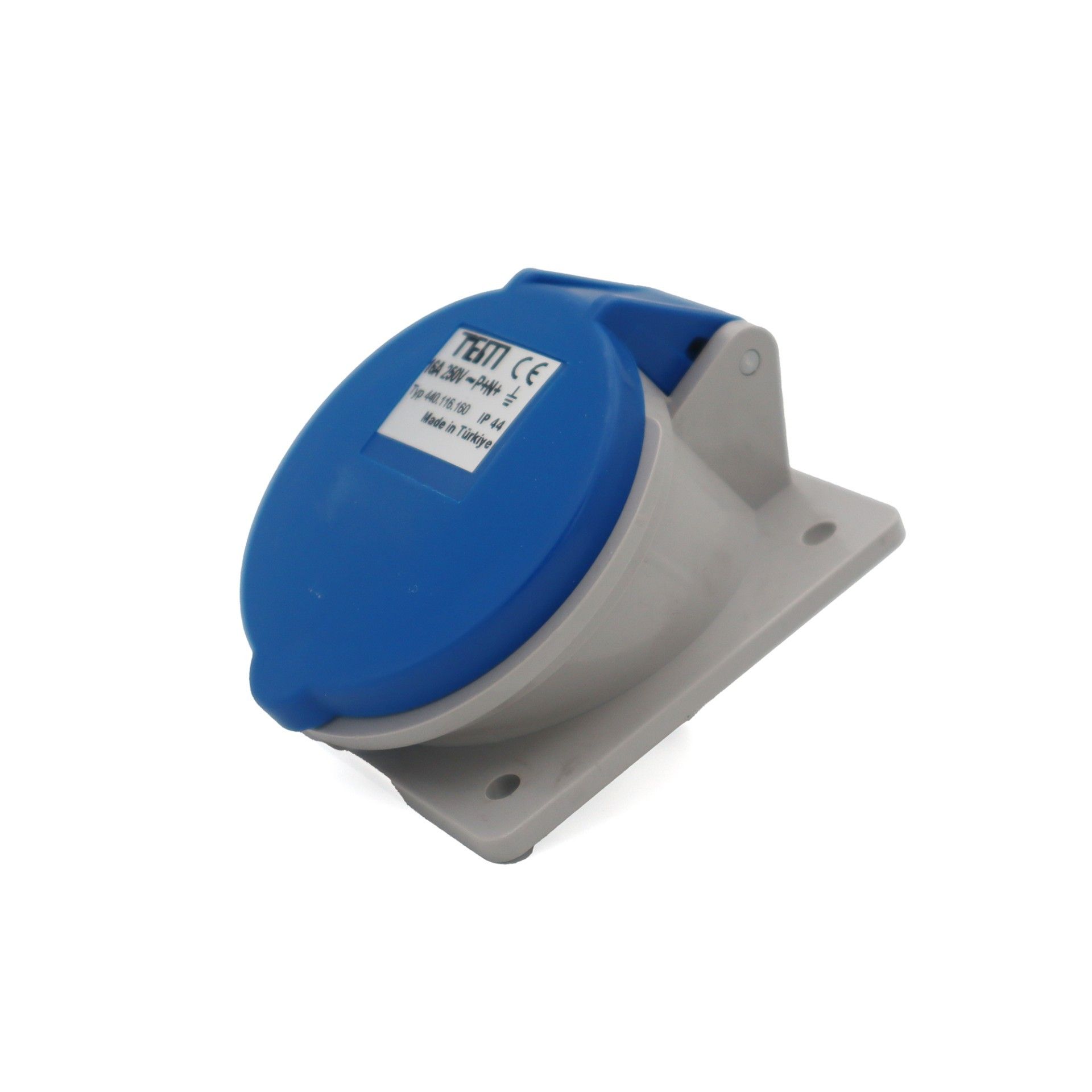 Tem Trifaze 5x16A Eğik Pano Prizi Kapaklı