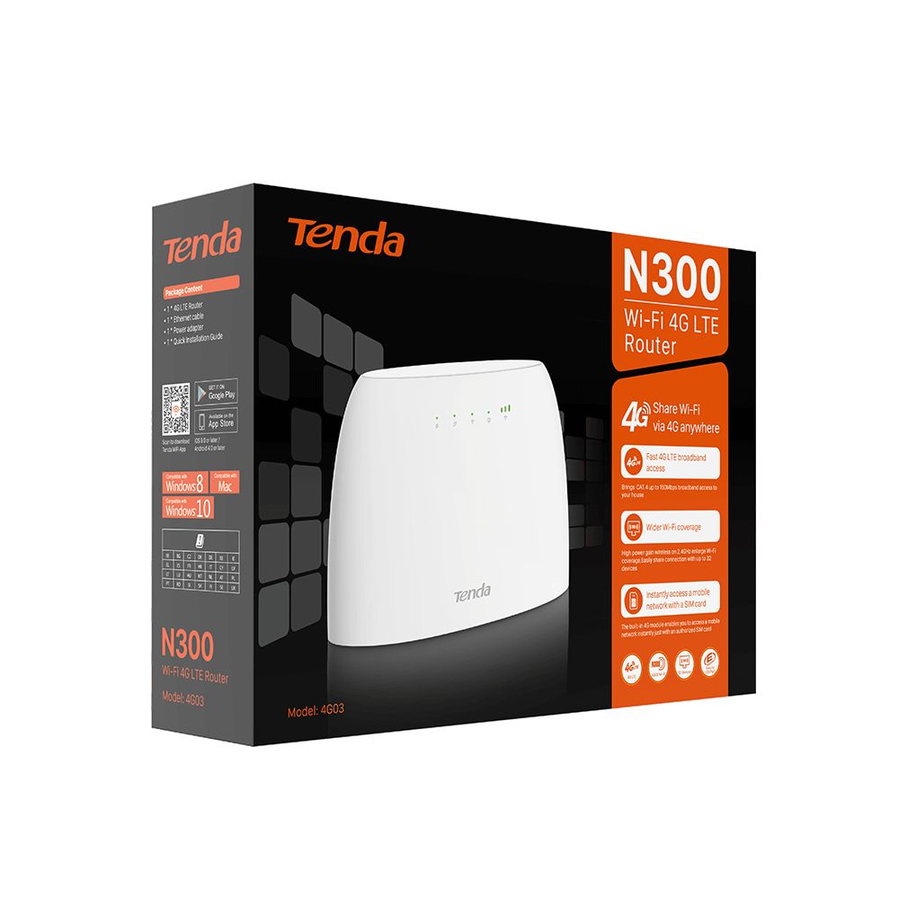 Tenda 4G03 N300 Wifi 4G+LTE Router