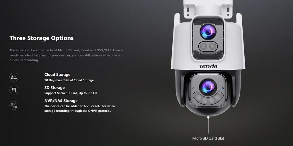 Tenda CH9-WCA 3+3Mp Dış Mekan Wifi Pan/Tilt Kamera