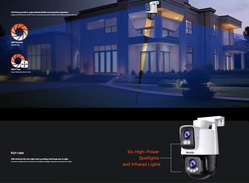 Tenda CH9-WCA 3+3Mp Dış Mekan Wifi Pan/Tilt Kamera