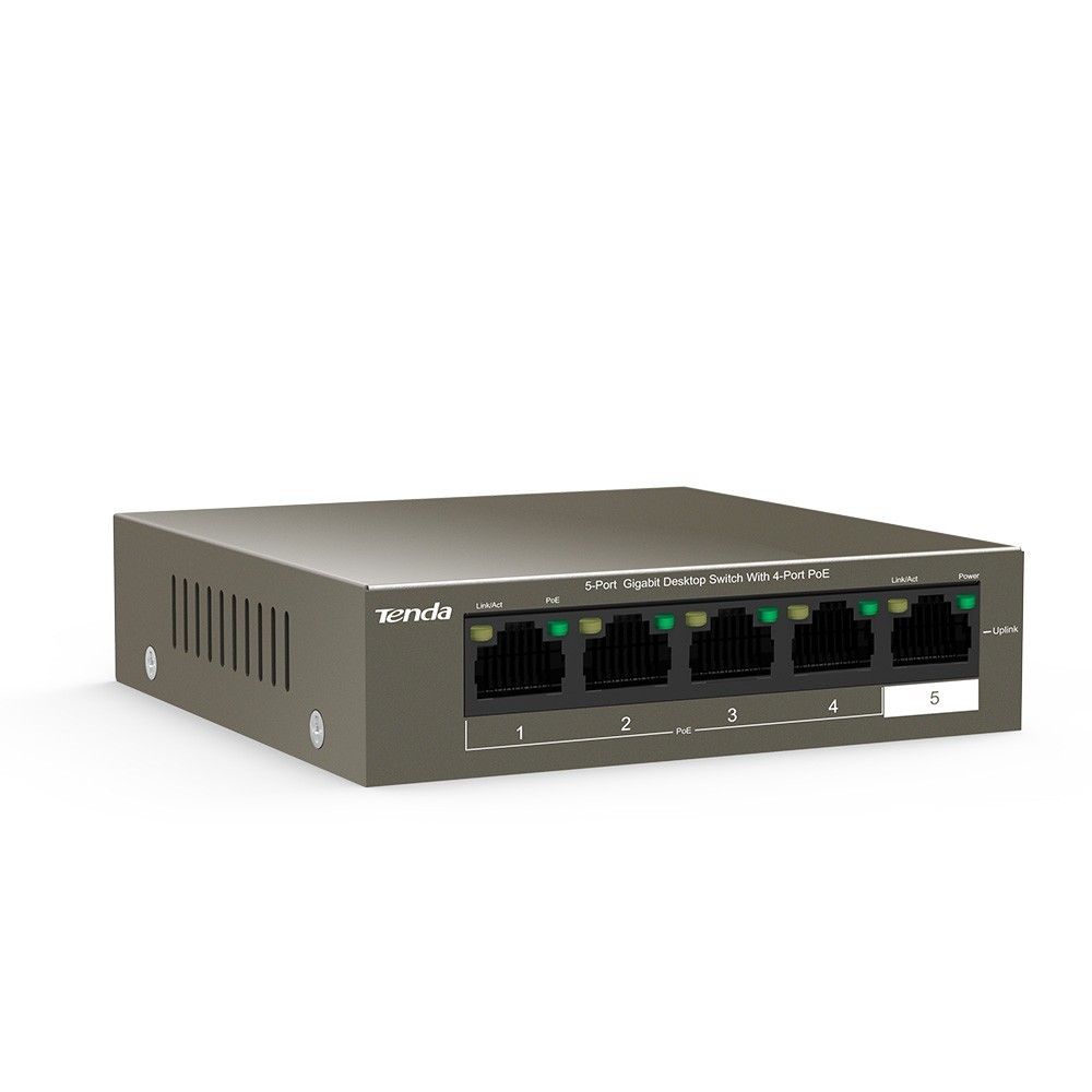 Tenda TEG1105P 63W 4 Port Poe 1GB Uplink Gigabit 