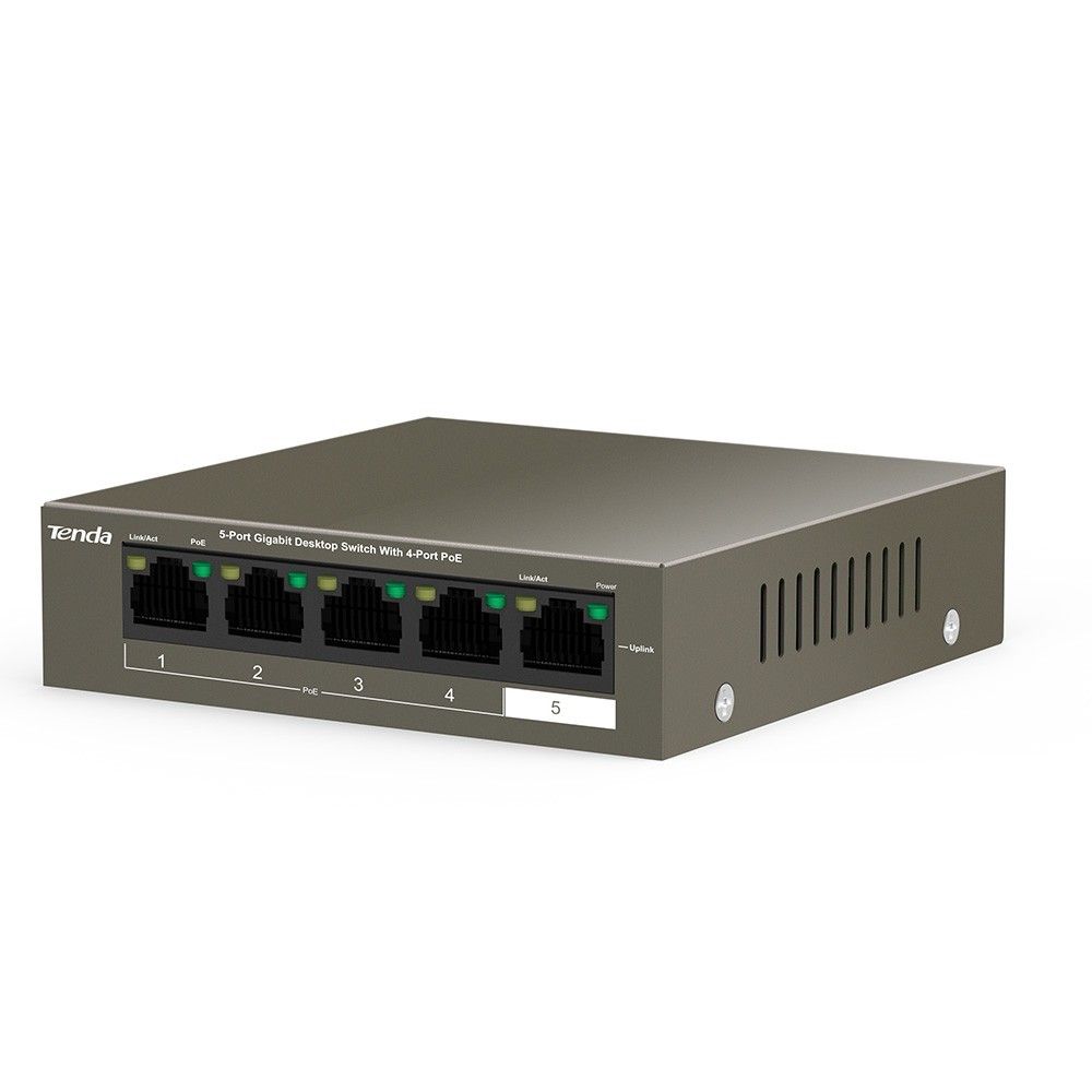 Tenda TEG1105P 63W 4 Port Poe 1GB Uplink Gigabit 