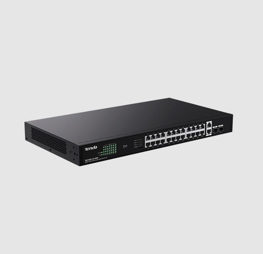 Tenda TEG1128P-24-410W 24 Port PoE 2GB Uplink 2SFP