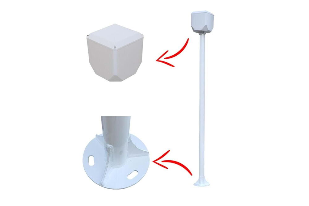 TRK-200 2m Metal Direk Antrasit+Küp Kamera Kutusu