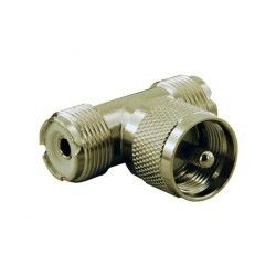 Uhf Erkek - 2x Dişi T Konnektör