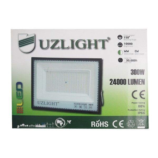 Uzlight UZ1325 300W Slim Led Projektör Beyaz