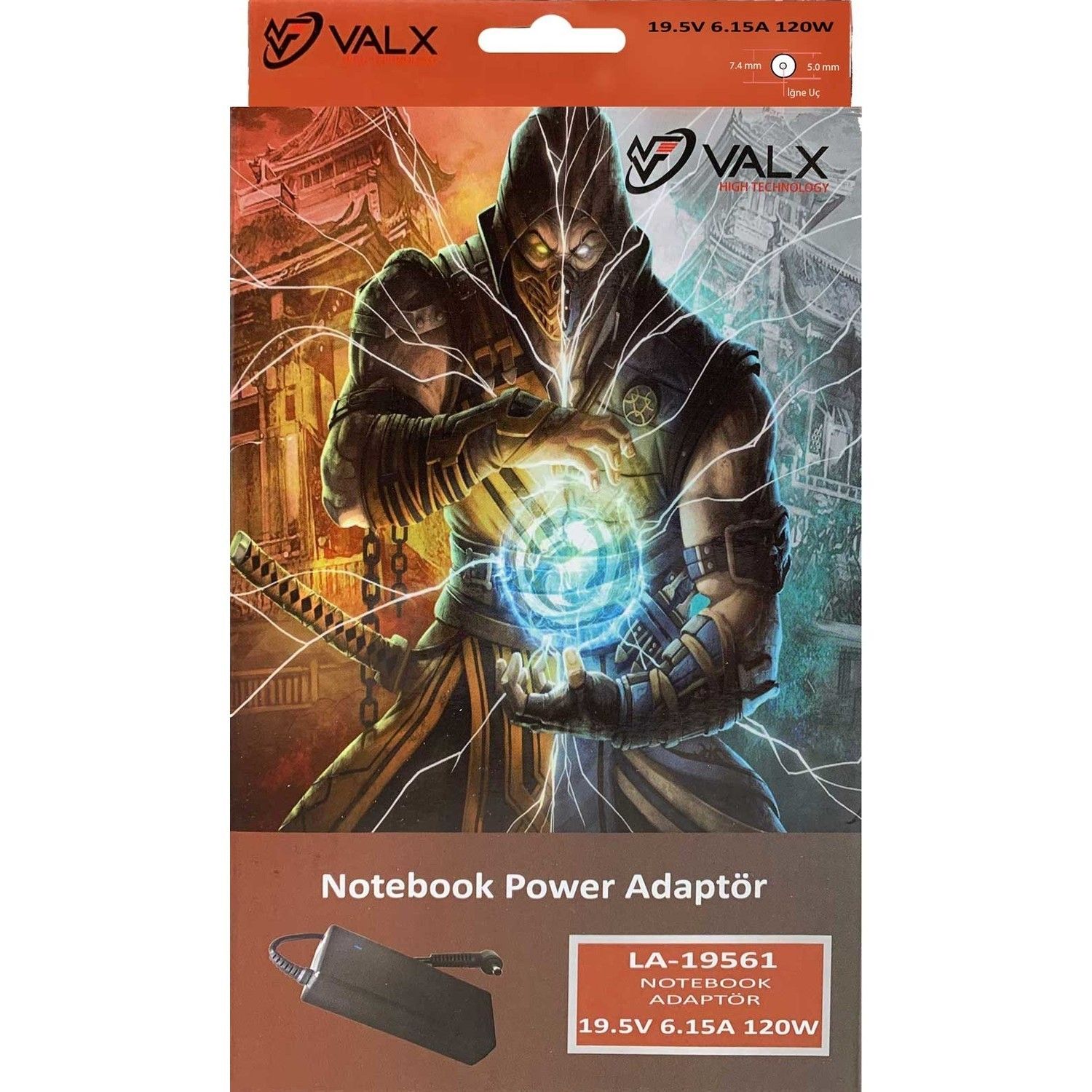 Valx LA-19561 19.5V 6.15A 7.4x5.0 Notebook Adaptör