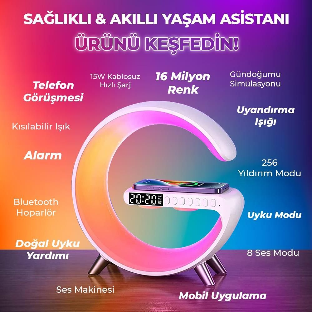 Valx G-500W Standlı RGB Kablosuz Hoparlör Beyaz