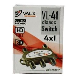 Valx VL-41 4x1 DiseqC Switch 4 Giriş 1 Çıkış