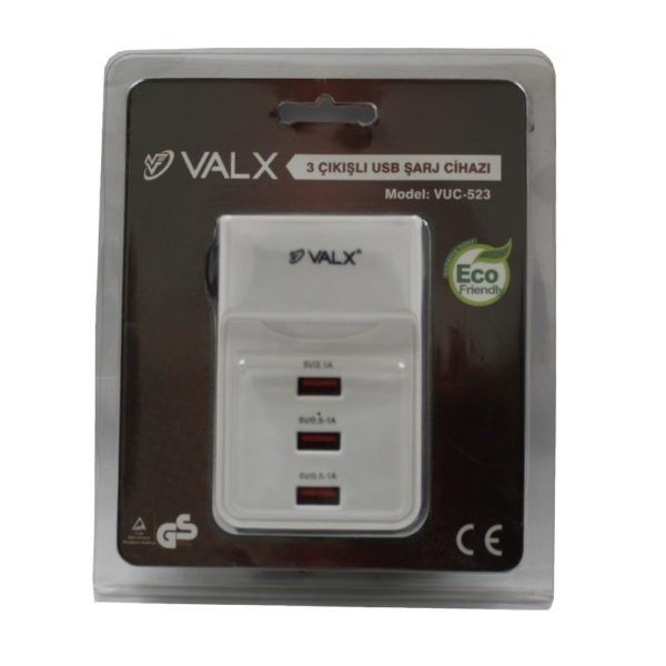 Valx VUC-523 5V 2A 3 Lü Usb Şarz Cihazı
