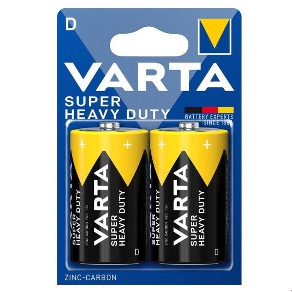 Varta Super Heavy Duty R20 1.5V Büyük Pil 2 li