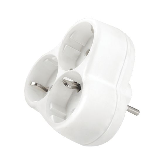 Viko Üçlü Topraklı Yonca Fiş-Priz Sıva Üstü Beyaz