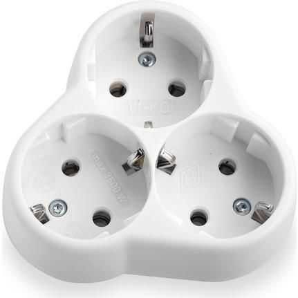 Viko Üçlü Topraklı Yonca Fiş-Priz Sıva Altı Beyaz