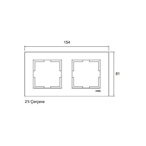 Viko Karre Meridian Beyaz İkili Yatay Çerçeve