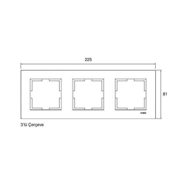 Viko Karre Meridian Beyaz Üçlü Yatay Çerçeve