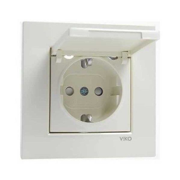 Viko Karre Meridian Krem Kapaklı Top. Priz Mek+D/K