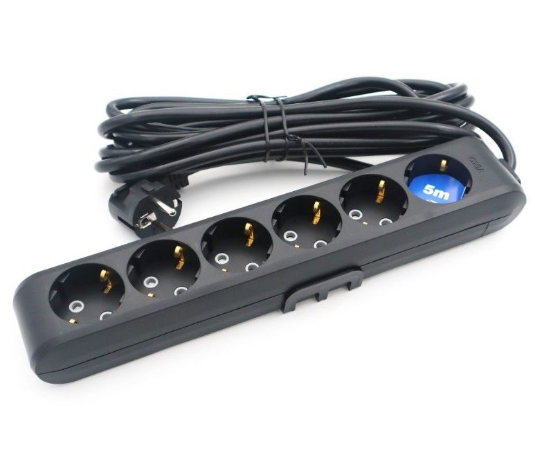 Viko Multilet Altılı 5m ÇK Topr. Grup Priz Siyah