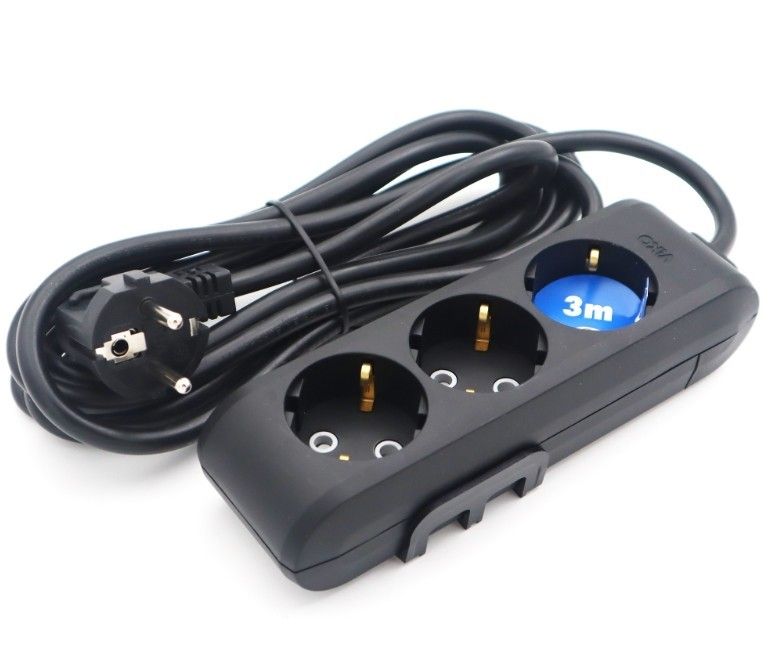 Viko Multilet Üçlü 3m ÇK Topr.Klem.Grup Priz Siyah