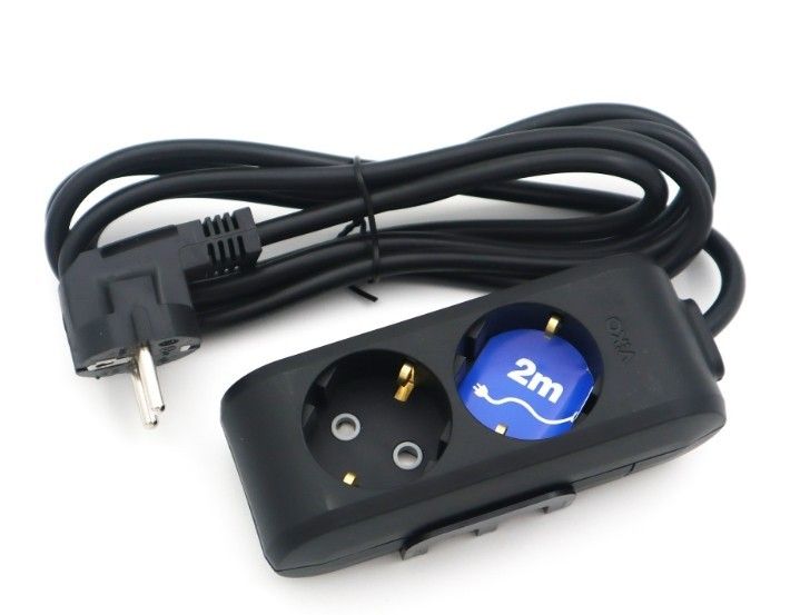 Viko Multilet İkili 2m.ÇK Topraklı Grup Priz Siyah