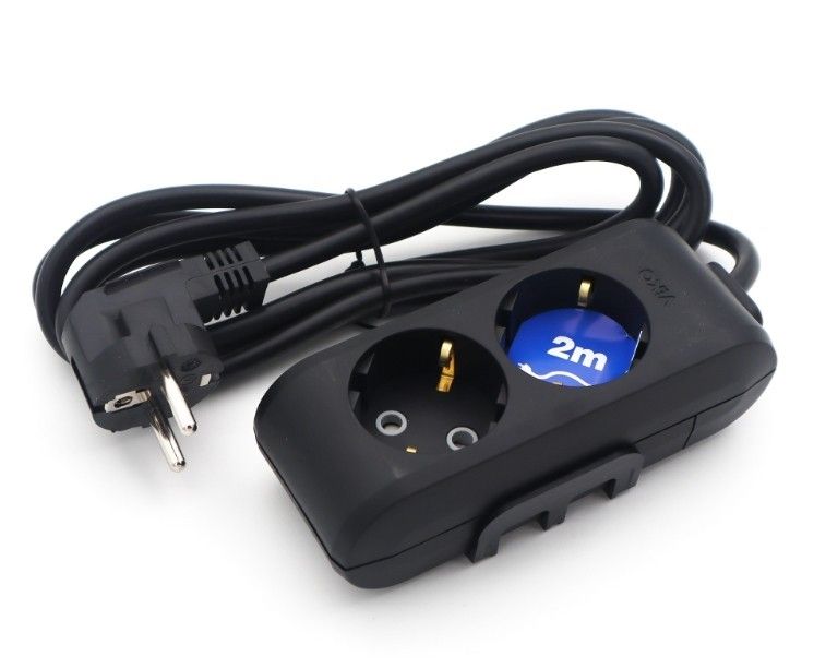 Viko Multilet İkili 2m.ÇK Topraklı Grup Priz Siyah