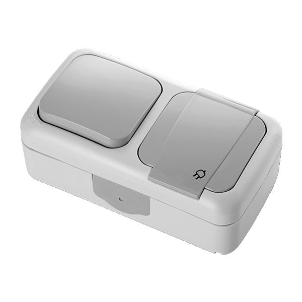 Viko Palmiye Beyaz İkili Top. Priz Yatay