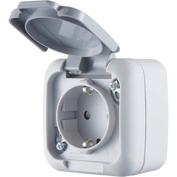 Viko Palmiye Gri Nemliyer Tekli Topraklı Priz