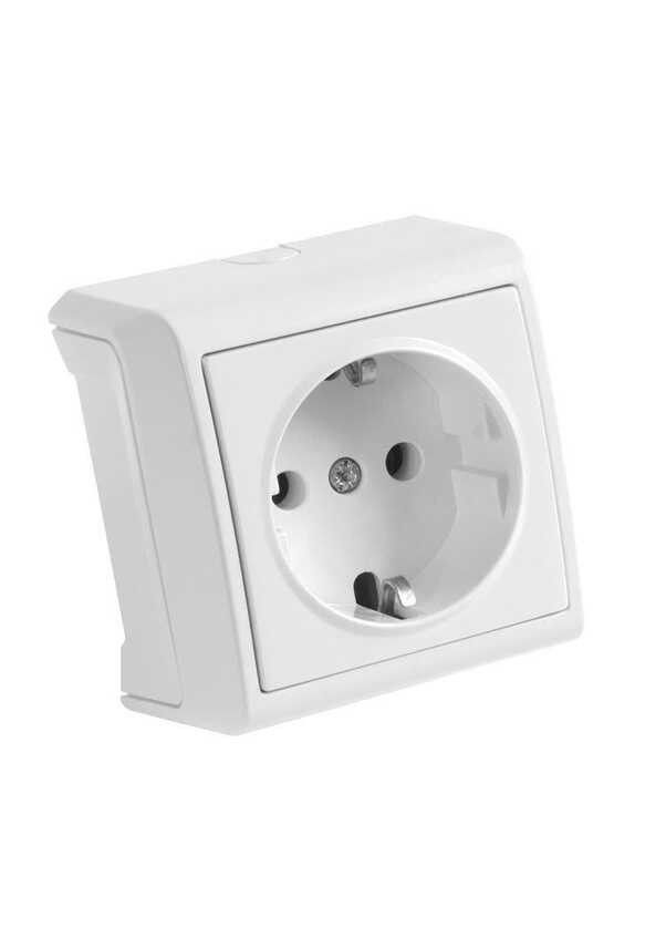 Viko Vera Beyaz Sıvaüstü Ç.K. Tekli Topraklı Priz